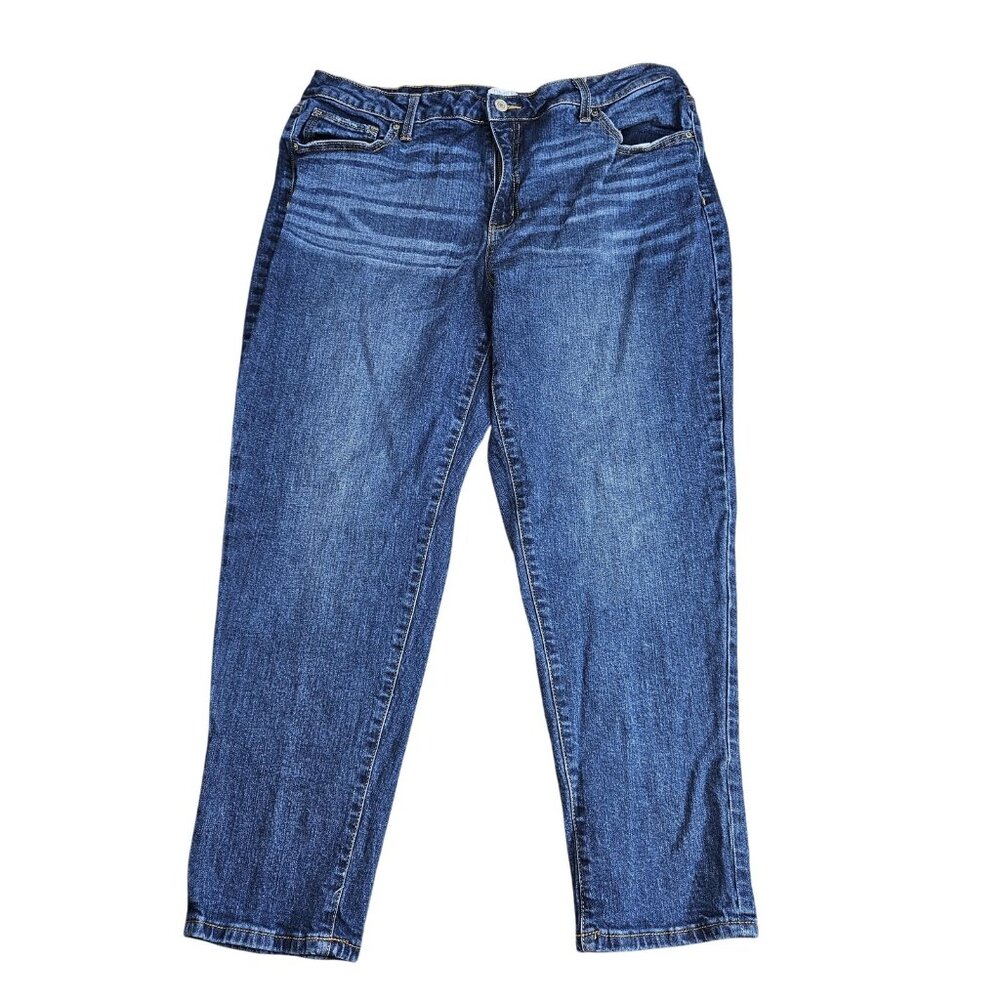 Time And Tru Relaxed Tapered Jeans Womens 18 Blue‎ Medium Wash Stretch Denim